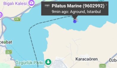 NARA ‘DA GEMİ KARAYA OTURDU